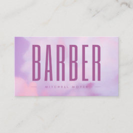 ヘアサロン理容師パープルホログラフィック 名刺