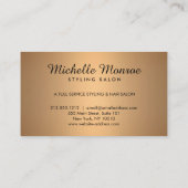 ヘアサロン美しいガールウィズアフロオンバラ金ゴールド 名刺 (裏面)