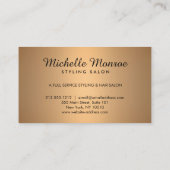 ヘアサロン美しいガールウィズアフロオンバラ金ゴールド 名刺 (裏面)