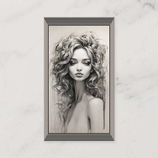 ヘアサロン美しいショップスタイリスト化粧品業界 名刺 (正面)