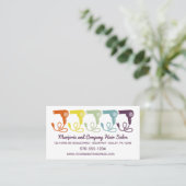 ヘアサロン美しいパーラーレトロヘアドライヤーグラフィック 名刺 (スタンド正面)