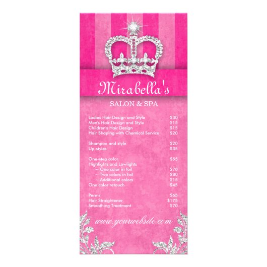 ヘアサロン美しいラックカードジュエリー旋回ピンク ラックカード (正面)