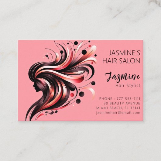 ヘアサロン美容師名刺 名刺 (正面)