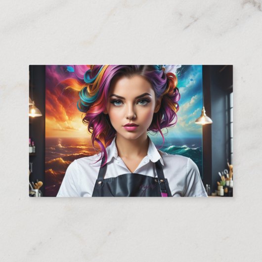 ヘアサロン美容師 名刺 (裏面)