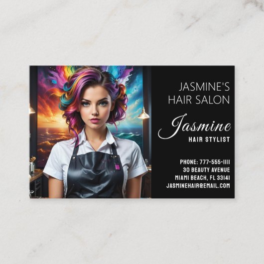 ヘアサロン美容師 名刺 (正面)