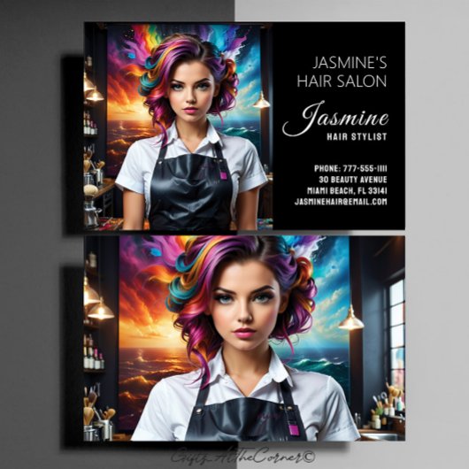 ヘアサロン美容師 名刺