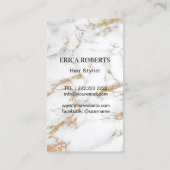 ヘアサロン金ゴールドアンティークシザートレンディー大理石#2 名刺 (裏面)