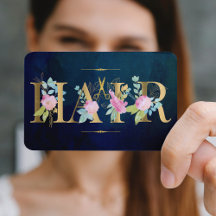 ヘアサロン金ゴールド赤面ピンクネイビー高級ガラス