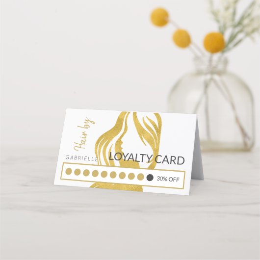 ヘアサロン顧客ロイヤリティパンチカード ロイヤリティカード (正面)