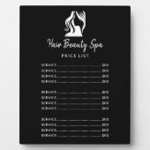 ヘアサロン エレガントな黒と白のメニュー価格表 フォトプラーク (正面)