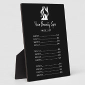 ヘアサロン エレガントな黒と白のメニュー価格表 フォトプラーク (側面)