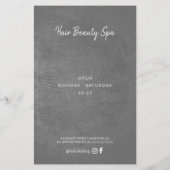 ヘアサロン エレガント シルバー グレー 料金表 サービス一覧 チラシ (裏面)