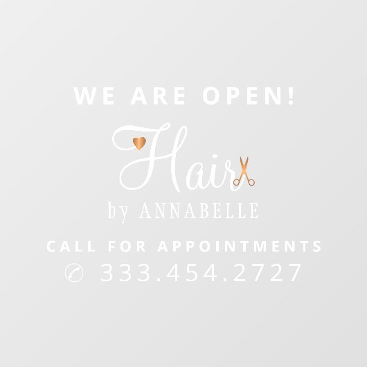 ヘアサロン スタイリスト名 プロモーション ウィンドウサイン (シート)