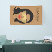 ヘアサロン、スタイリスト、美しいガールタン/ブラウン 横断幕 (トレードショー)