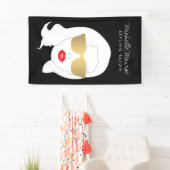 ヘアサロン、スタイリスト、美しいガールダークグレー 横断幕 (インサイチュ)