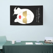 ヘアサロン、スタイリスト、美しいガールダークグレー 横断幕 (トレードショー)