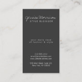 ヘアサロン、スタイルブロガー、美しいガール金ゴールド/グレー 名刺 (裏面)