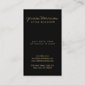 ヘアサロン、スタイルブロガー、美しいガール金ゴールド/ホワイト 名刺 (裏面)