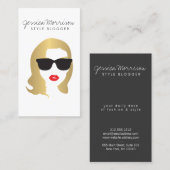 ヘアサロン、スタイルブロガー、美しいガール金ゴールド 名刺 (正面/裏面)