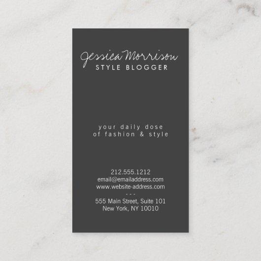 ヘアサロン、スタイルブロガー、美しいガール金ゴールド 名刺 (裏面)