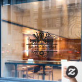 ヘアサロン＆スパ用ブラックウィンドウクリングをカスタマイズする ウィンドウサイン (カフェ窓)