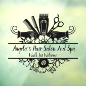 ヘアサロン＆スパ用ブラックウィンドウクリングをカスタマイズする ウィンドウサイン (シート3)