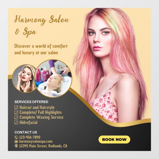 ヘアサロン スパ カット カラー ティンティングをカスタマイズ ウィンドウサイン (シート)