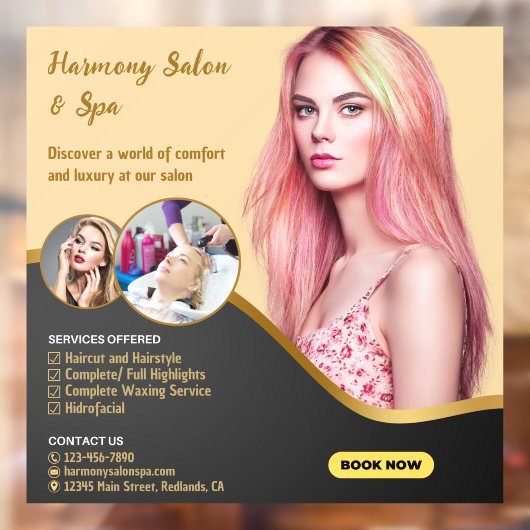 ヘアサロン スパ カット カラー トーニングをカスタマイズ ウィンドウサイン (シート2)