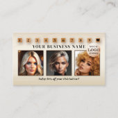 ヘアサロン ロゴ QR コード 写真 ロイヤリティカード (正面)