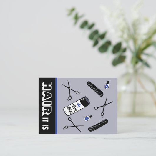 ヘアサロン 名刺 (スタンド正面)