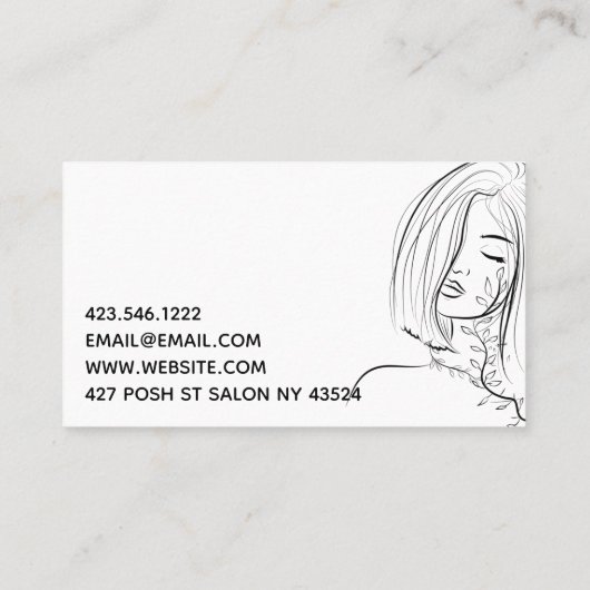 ヘアサロン  名刺 (裏面)