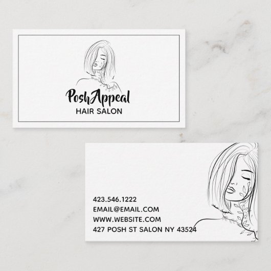 ヘアサロン  名刺 (正面/裏面)