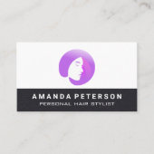 ヘアサロン |女性のヘアロゴ 名刺 (正面)