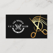 ヘアサロン、理容師ショップ、サロン、フリーロゴ付き 名刺 (裏面)