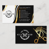 ヘアサロン、理容師ショップ、サロン、フリーロゴ付き 名刺 (正面/裏面)