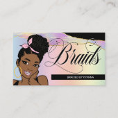 ヘアサロン、組み紐、編み物、パステかわいらしル 名刺 (正面)