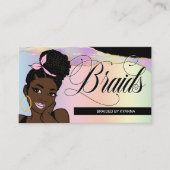 ヘアサロン、組み紐、編み物、パステかわいらしル 名刺 (正面)