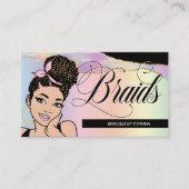 ヘアサロン、組み紐、編み物、パステかわいらしル 名刺 (正面)