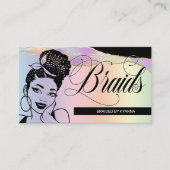 ヘアサロン、組み紐、編み物、パステかわいらしル 名刺 (正面)