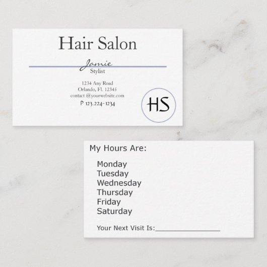 ヘアサロン、美しいサロン 名刺 (正面/裏面)