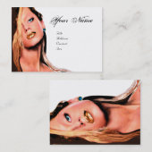 ヘアサロン、美しいメイクアップアーティスト化粧品ホワイト 名刺 (正面/裏面)