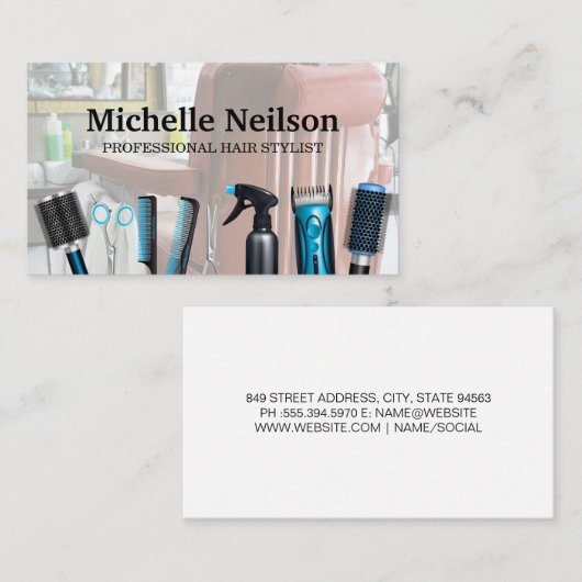ヘアサロン |美容師ツール 名刺 (正面/裏面)