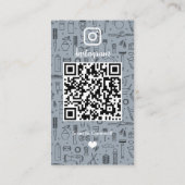 ヘアサロン Instagram ダスティブルー | ソーシャルメディアQR 名刺 (裏面)