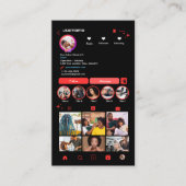 ヘアサロンInstagram Red | ソーシャルメディアQRコード 名刺 (正面)