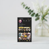 ヘアサロンInstagram Yellow | ソーシャルメディアQRコード 名刺 (スタンド正面)