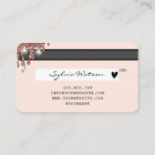 ヘアシザークレジットカードスタイルバラ金ゴールド 名刺 (裏面)