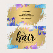 ヘアシザーロゴ |ブラシ金ゴールド |水彩 名刺 (外部フラット)