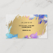 ヘアシザーロゴ |ブラシ金ゴールド |水彩 名刺 (裏面)