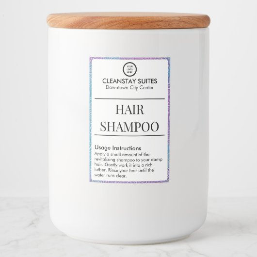 ヘアシャンプー防水アメニティ容器ラベル フードラベル (正面)
