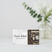 ヘアショップハサミ整髪サロン理容師店 名刺 (スタンド正面)